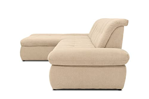 DOMO. collection Moric Corner Sofa, L-Shaped, Corner Sofa, L-shaped, 300 x 172 x 80 cm (W x D x H), Beige