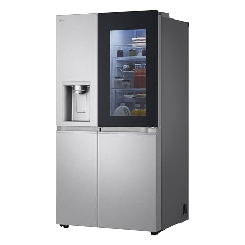 LG GSXE90MBDD Side by Side Kühlschrank mit InstaView Craft Ice | Door in Door | Crushed Ice -und Wasserspender EEK: Klasse D | 628 Liter Kapazität | Festwasseranschluss | Total No Frost