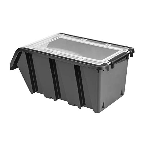 Wall Shelf with 40 Boxes with Lids, 80 x 80 cm, Stacking Boxes, Storage Bins, Storage System