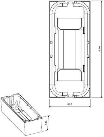 Bathtub 4-in-1 Complete Set Steel Rectangular Tub 160 x 70 cm White with Bath Bracket, Drain Fitting and Wall Fitting