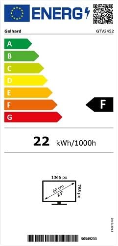 Gelhard GTV2422I Smart TV 24 Inch DVB/S/S2/T2/C, DVD, USB, 12 V 230 Volt WLAN