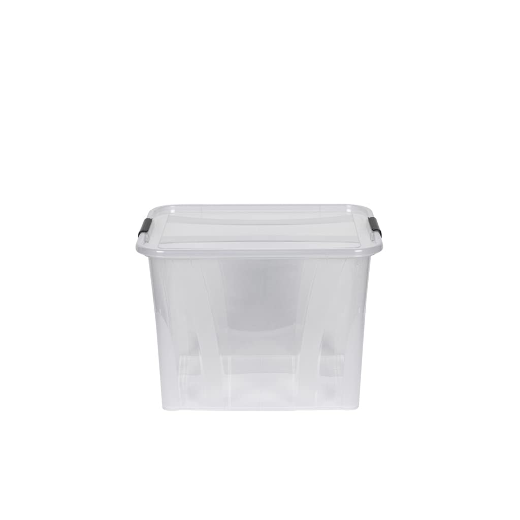Kreher Master Storage Boxes with Lid in Transparent Design Various Sizes (Selectable) Made of Durable Plastic (80 Litres)