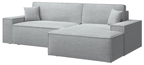 Selsey Sofa Corner Sofa Bed Couch with Storage Space Sleep Function Easy Care Polyurethane Foam L Shape Right Farese Beige Corduroy Look