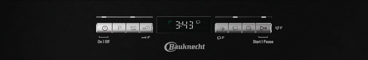 Bauknecht BK4UB14BN7A0X Undermount Dishwasher, 60 cm, ActiveDry Automatic Door Opening System, Delay Start, MultiZone, Separate Top or Bottom Basket Sink, Cutlery Drawer, Flexible Loading