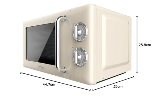 Cecotec Proclean 5110 20L Retro Beige 700W 5 Level Digital Microwave with Grill - 60 Minutes Timer - 8 Programmes and Defrost Mode - Vintage Beige