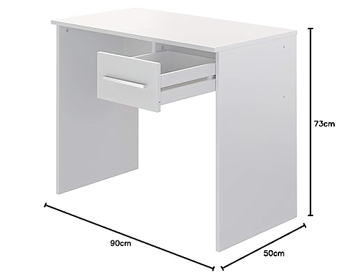Amazon brand - Movian Idro modern desk, computer desk with 3 drawers, 56 x 110 x 73.5, white