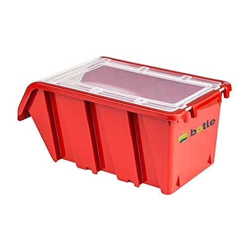 Wall Shelf with 40 Boxes with Lids, 80 x 80 cm, Stacking Boxes, Storage Bins, Storage System