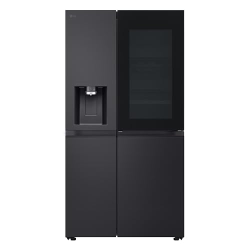 LG GSXE90MBDD Side by Side Kühlschrank mit InstaView Craft Ice | Door in Door | Crushed Ice -und Wasserspender EEK: Klasse D | 628 Liter Kapazität | Festwasseranschluss | Total No Frost