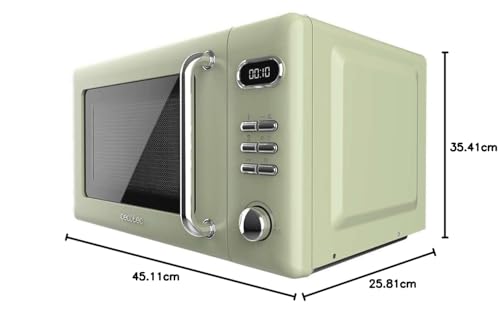 Cecotec Proclean 5110 20L Retro Beige 700W 5 Level Digital Microwave with Grill - 60 Minutes Timer - 8 Programmes and Defrost Mode - Vintage Beige