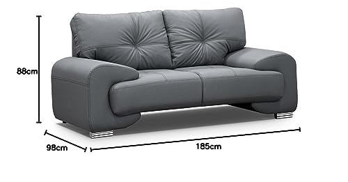 Mars Meble Big-Sofa OME_321 Omega Upholstered Set 3+2+1 Sofa Living Room Sofa Set 3-Piece Couch (Black), 225 x 98 x 88 cm, 185 x 98 x 88 cm, 128 x 98 x 88 cm