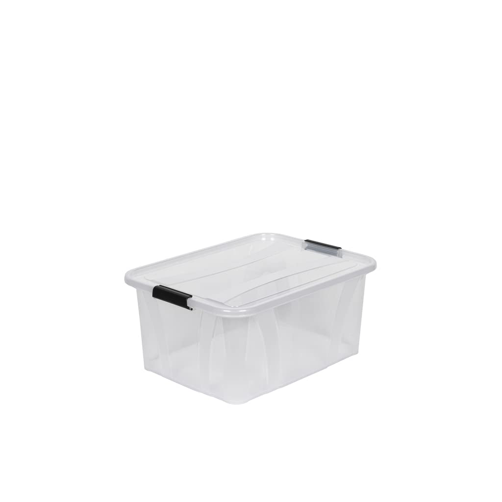 Kreher Master Storage Boxes with Lid in Transparent Design Various Sizes (Selectable) Made of Durable Plastic (80 Litres)