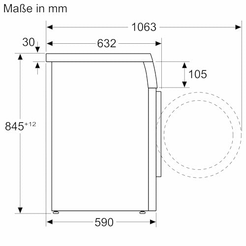 Siemens WM14N12A Waschmaschine iQ300, Frontlader mit 9kg Fassungsvermögen, 1400 UpM, speedPack L, smartFinish, Outdoor-Programm, LED-Display, Weiß, 60cm