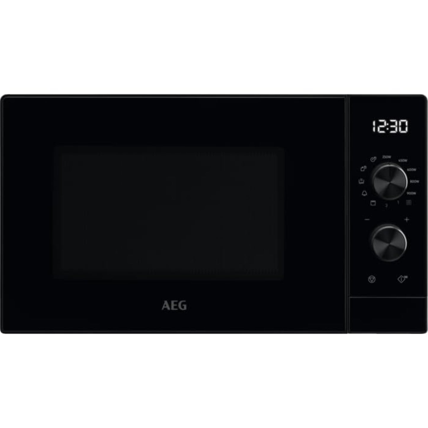 AEG MFB252DB Freestanding Microwave with Grill Function, 25L, 900W, 7 Power Levels, Inverter Technology, Defrosting Function, LED Lighting, Stainless Steel Interior, SteamPot, Black