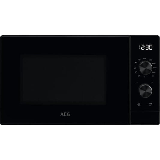 AEG MFB252DB Freestanding Microwave with Grill Function, 25L, 900W, 7 Power Levels, Inverter Technology, Defrosting Function, LED Lighting, Stainless Steel Interior, SteamPot, Black