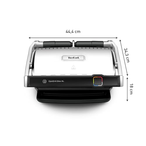Tefal OptiGrill Elite XL Kontaktgrill, 16 Programme, Digitales Display mit Garstufenanzeige, abnehmbare XL-Platten, Grillboost-Funktion, intuitive Bedienung, Elektrogrill, Edelstahl, GC760D12