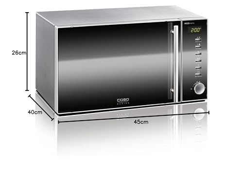 Caso MG20 menu 2-in-1 Microwave with Grill 800 W, Grill 1000 W, 2 Combination Programmes + 14 Cooking Programmes, Design Stainless Steel and Mirrored, 20 L, Stainless Steel