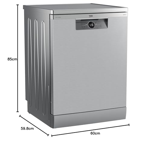 Beko BDFN26430S Dishwasher 60 cm, Freestanding, Undermountable, for 14 Place Settings, 6 Programmes, 4 Additional Functions, 3 Sink Levels, HygieneIntense, SelfDry, Program for Half Load, Silver
