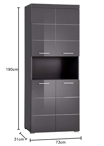 trendteam smart living Amanda Bathroom Cabinet, 73 x 132 x 31 cm, Kopus with Drawers and Lots of Storage Space