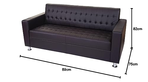 3-1-1 Sofagarnitur Kunda, Couch Loungesofa Kunstleder, Metall-Füße - schwarz