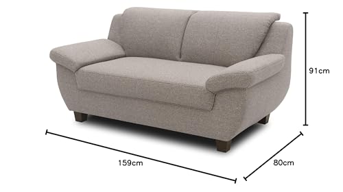DOMO. collection Panama 3-Seater Sofa 3-Seater Couch Set 3-2-1 Anthracite 207 cm