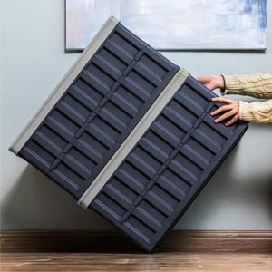 Citylife Set of 4 64 L Folding Box with Lid, Foldable Camping Box, Collapsible Storage Bins for Organising Large Heavy Outdoor, Bathroom, Kitchen, Office, Living Room (Grey)