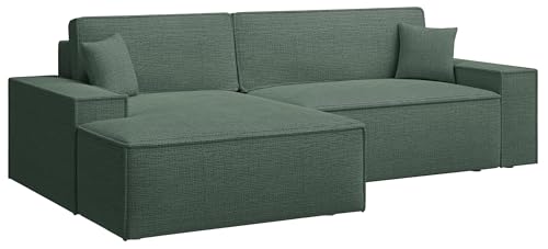 Selsey Sofa Corner Sofa Bed Couch with Storage Space Sleep Function Easy Care Polyurethane Foam L Shape Right Farese Beige Corduroy Look