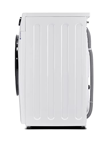 Midea MF200W80WB-14AS Washing Machine, 8 kg, Energy Efficiency Class A, Automatic Volume, Steam Care, Refill Function, 1400 rpm, Time Saving, Turbo, Only 48 cm Deep, App Control, AquaStop, White