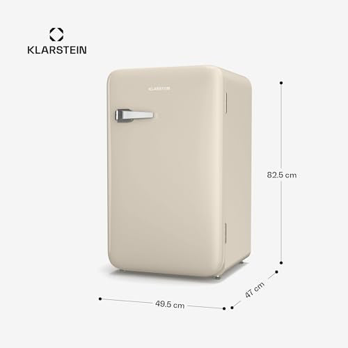 Klarstein Kühlschrank, Mini-Kühlschrank für Getränke, Kühlschrank Klein, Kleiner Kühlschrank Lautlos, Skincare Fridge, Vintage Design, Camping Kühlschrank, Minikühlschrank für Zimmer, 0-10°C, 70 L