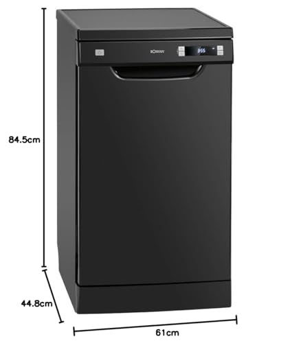 Bomann Dishwasher 45 cm, 10 Place Settings, Dishwasher Stand or Substructure, 7 Programmes & 2 Spray Levels, Dishwasher with Start Dial, Dishwasher Can Be Under-Assembled GSP 7418, Black