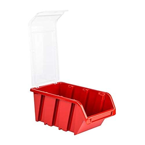 Wall Shelf with 40 Boxes with Lids, 80 x 80 cm, Stacking Boxes, Storage Bins, Storage System