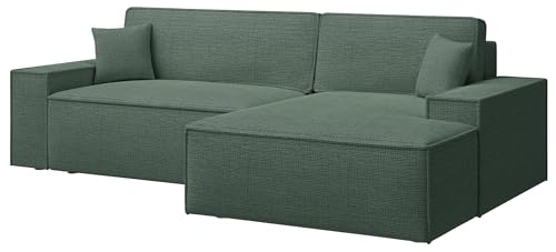 Selsey Sofa Corner Sofa Bed Couch with Storage Space Sleep Function Easy Care Polyurethane Foam L Shape Right Farese Beige Corduroy Look