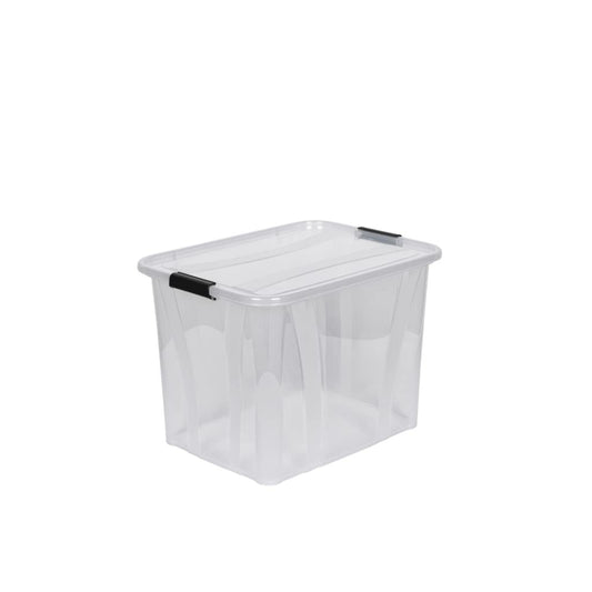 Kreher Master Storage Boxes with Lid in Transparent Design Various Sizes (Selectable) Made of Durable Plastic (80 Litres)