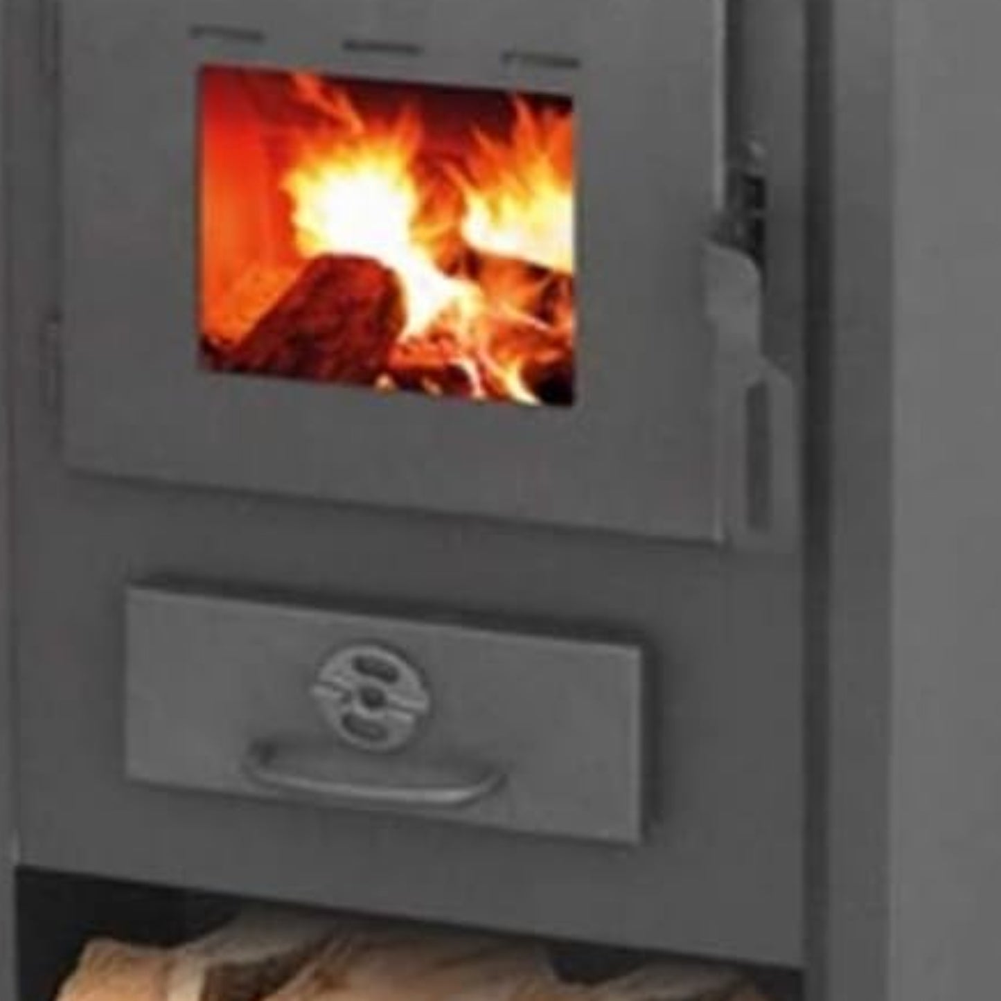 Fraschetti K-Line Koine Wood Stove Anthracite Stainless Steel 7 kW Wood for Rooms up to 300 m²