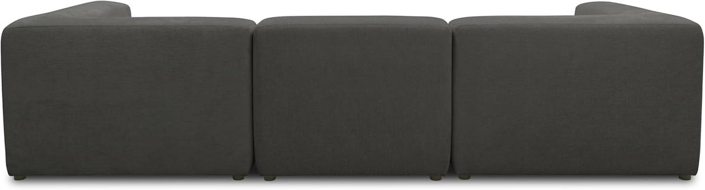 DOMO. collection Adrian Modular Sofa, 3-Seater Made of 2 x Corner Chairs and 1 x Chair, Big Sofa, Module Couch, 3 Upholstery Elements, 3-Seater Couch, 301 x 108 x 69 cm (W x D x H), Cream