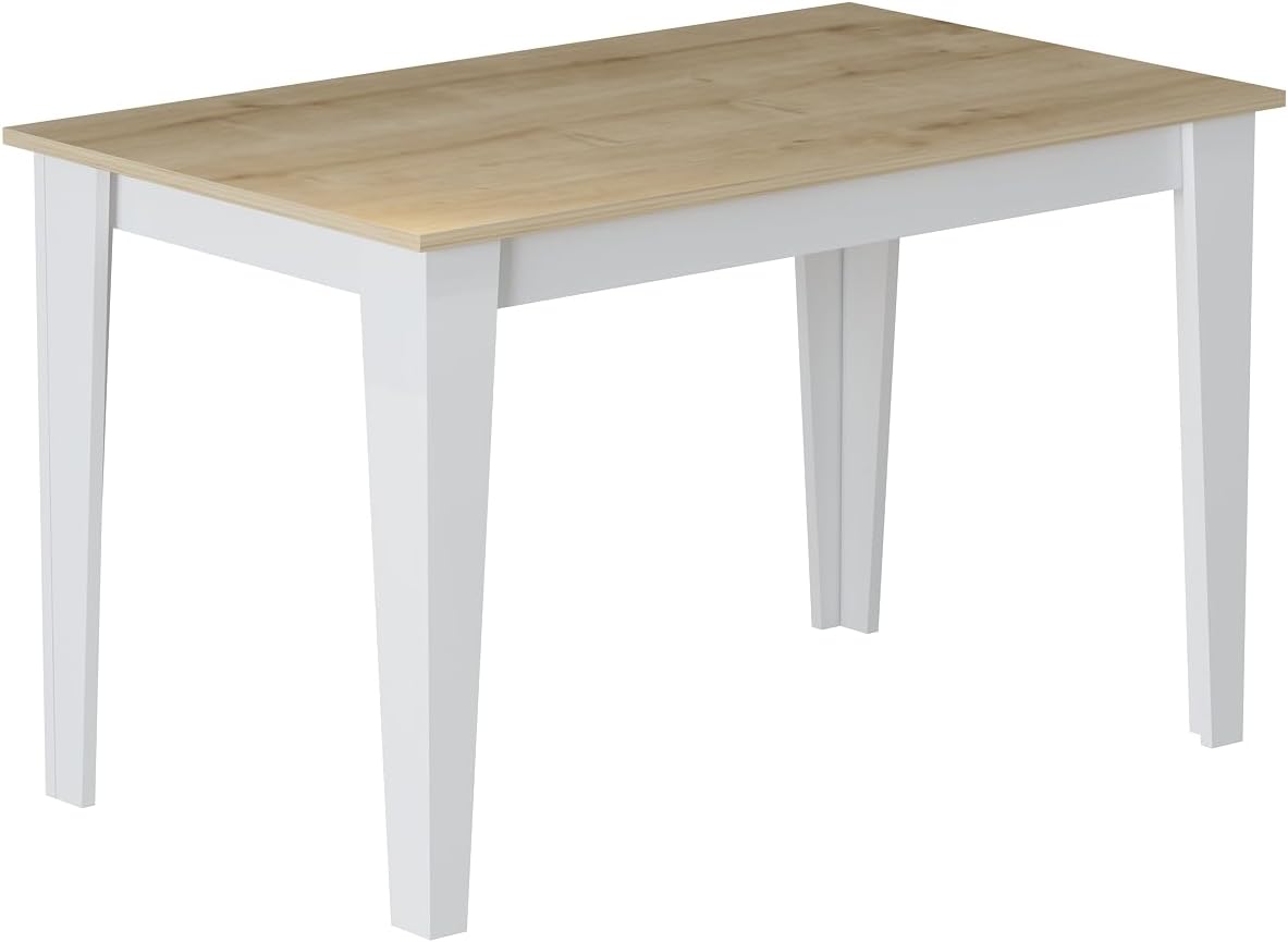 Homidea SHIMAL Dining Table for 4 People - Modern Kitchen Table with Sturdy Table Top - 120 x 72 x 73.8 cm - Dining Room Table for Kitchen & Living Room (White)