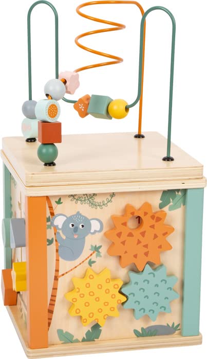 Small Foot Wooden Motor Skills Cube "Safari" Motor Skills Toy with 7 Sides Educational Toy for Children from 1 Year 12641