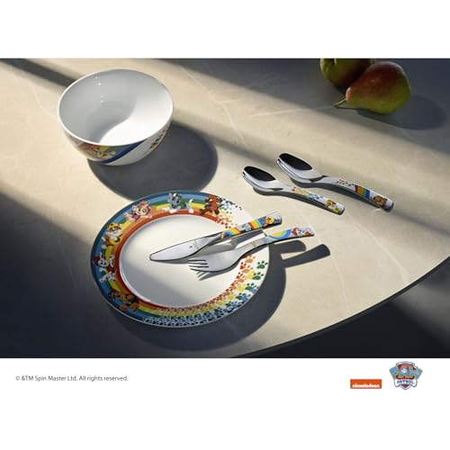 WMF Paw Patrol Children's Crockery Set 6 Pieces Children's Crockery with Children's Cutlery Stainless Steel from 3 Years Polished Cromargan Dishwasher Safe