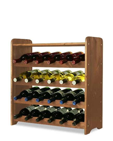 PROREGAL Weinregal PINOTWINE C | HxBxT 87,2x63,2x26,5cm | 42 Flaschen | Massives Kiefernholz | Natur unbehandelt | Weinhalter Weinständer Flaschenständer Flaschenregal Holzregal