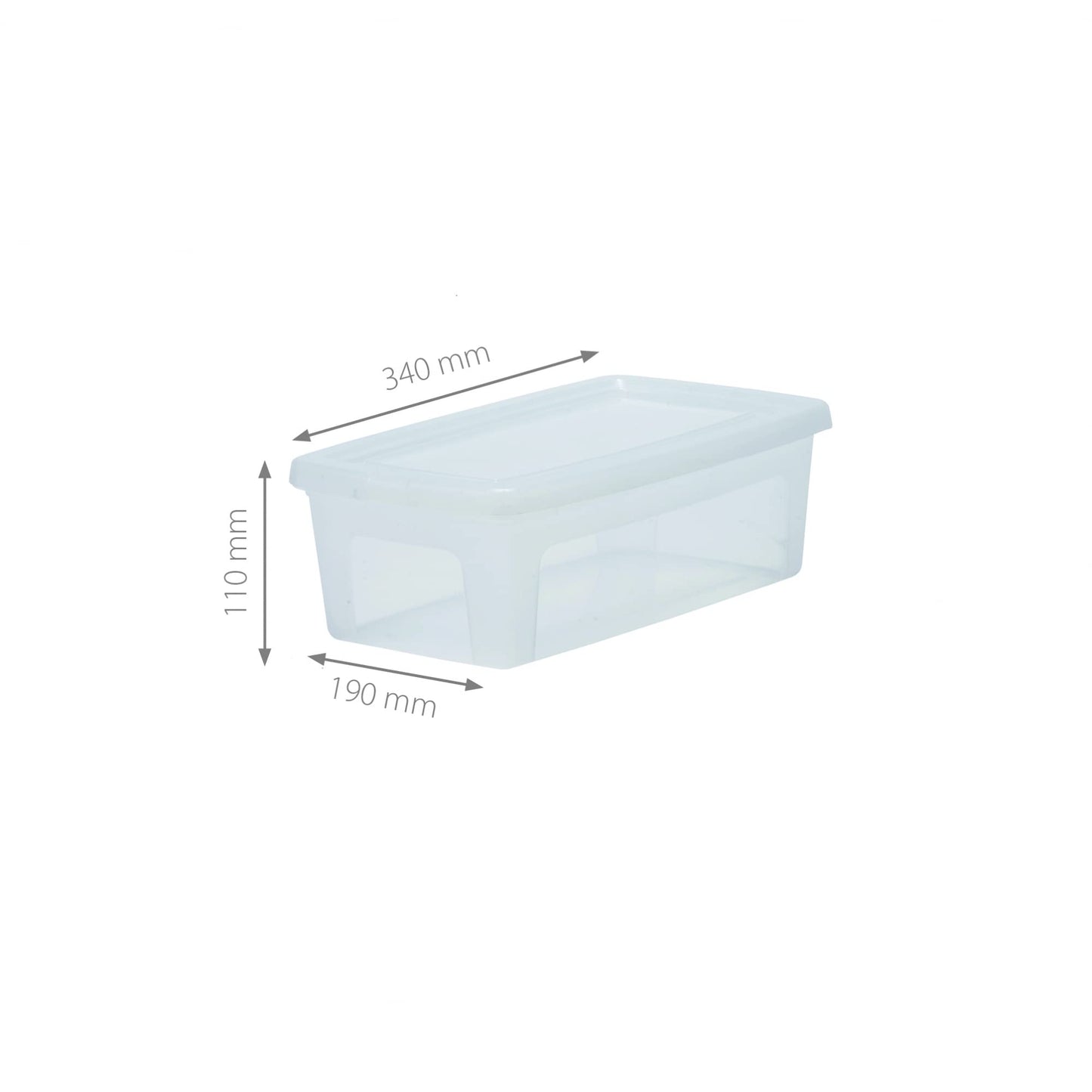 Iris Ohyama, Set of 14 5 Litre Clear Stackable Storage Boxes Living Room Bedroom - Modular Clear Box MCB-5 - Transparent