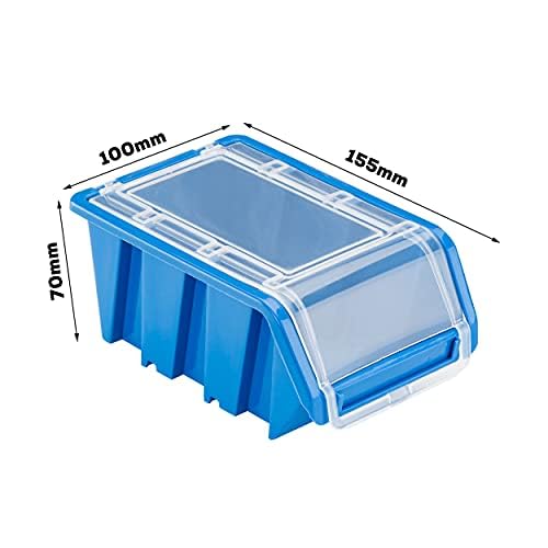 Wall Shelf with 40 Boxes with Lids, 80 x 80 cm, Stacking Boxes, Storage Bins, Storage System