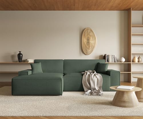 Selsey Sofa Corner Sofa Bed Couch with Storage Space Sleep Function Easy Care Polyurethane Foam L Shape Right Farese Beige Corduroy Look
