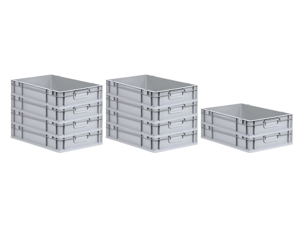 PROREGAL SuperSparSet 5 x Eurobox NextGen Economy | Closed Handles | H x W x D 17 x 30 x 40 cm | 16 Litres | Euro Container, Transport Box, Transport Container, Stacking Container
