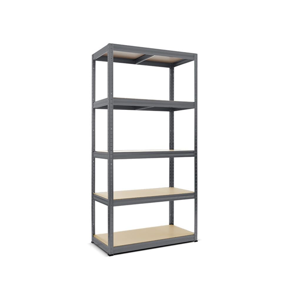 Heavy Duty Shelving Type S+ Black - 750 kg Load Capacity - H x W x D 180 x 90 x 60 cm - Boltless Shelving Unit with 5 Shelves - 150 kg Shelf Load - Made in EU - Sturdy Metal Shelf - Storage
