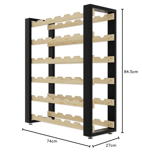 Lenmar RW Series Wooden Wine Rack for Bottles, Loft, Bottles, Wine, Bottle Rack, Cellar Rack, Shelves, Bottle Holder, Wine Stand, etc. (Loft 135, 204 x 104 x 27, 135 Bottles)