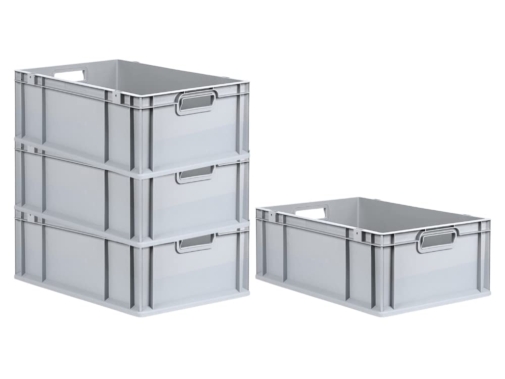 PROREGAL SuperSparSet 5 x Eurobox NextGen Economy | Closed Handles | H x W x D 17 x 30 x 40 cm | 16 Litres | Euro Container, Transport Box, Transport Container, Stacking Container