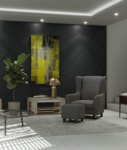 Hela Tische, Tim Coffee Table, Square Sofa Table, Melamine-Coated Wood Material, Coloured Table Wreath, Concrete Look/Anthracite, 68 x 68 x 41 cm