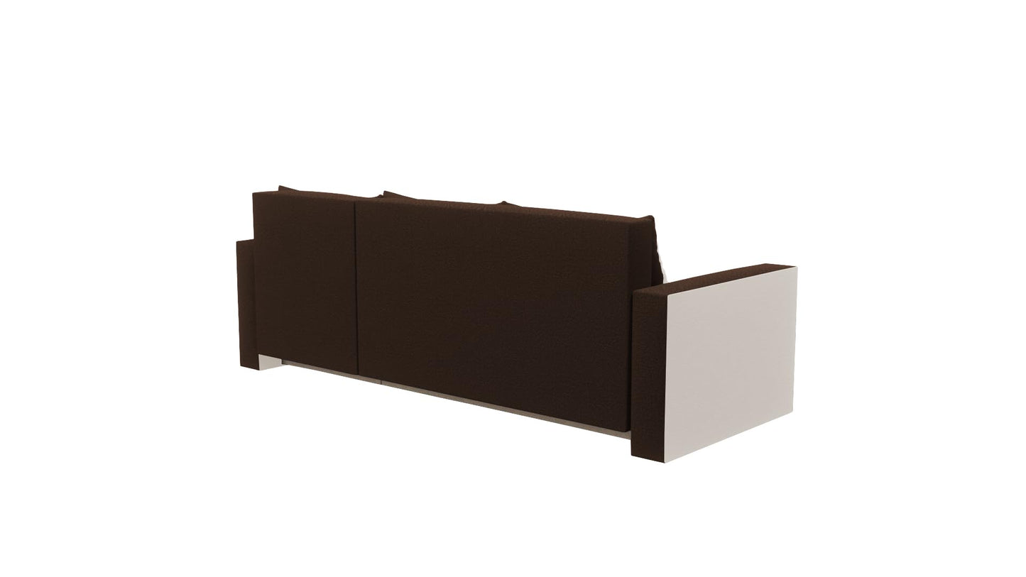 FORNIRO 24 Loft Ecksofa mit Schlaffunktion und Bettkasten - Sofa mit 3 Sitzen und Robustem Überzug - Universal Schlafcouch L-Form - Modern Couch - 225x130x75 cm - Schwarz-Türkis