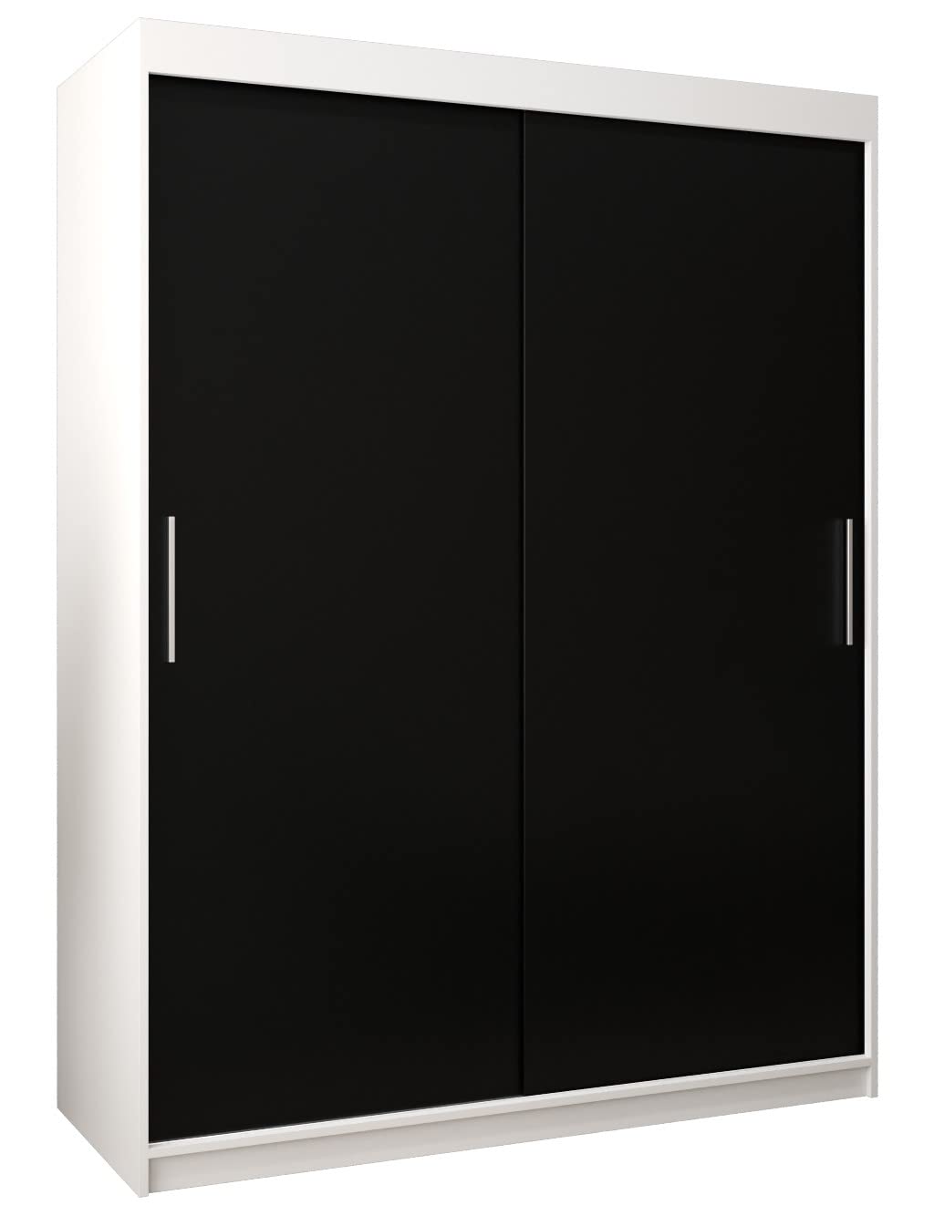 MEBLE KRYSPOL Tokyo 250 Wardrobe with Three Sliding Doors for Bedroom – Modern Storage Cabinet with Clothes Rail and Shelves – 250 x 200 x 62 cm – Matte Black and Artisan