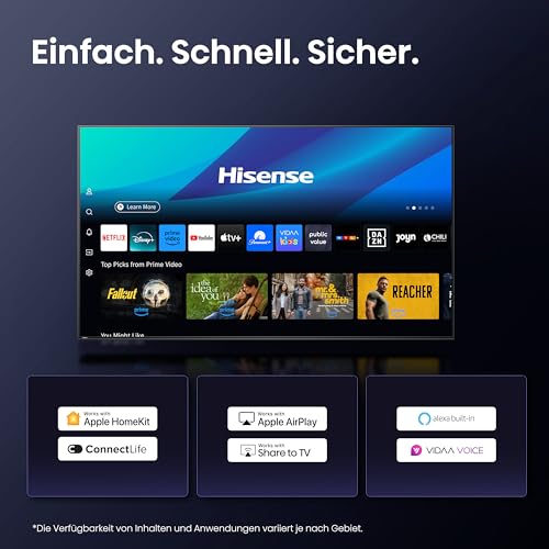 Hisense 43E7Q 43 Inch 4K UHD QLED, Smart TV, Game Mode Plus, Filmaker Mode, Dolby Vision Atmos, HDR10, HLG, HDR Immersive, AI 4K Upscaler, Dolby MS12, DTS X, Voice Control [2025]