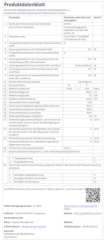 Vestel Fernseher 50 Zoll Smart TV Powered by TiVo, 4K UHD Fernseher mit Dolby Vision HDR, Dolby Atmos und integriertem Triple-Tuner, LED TV 50UT9740 schwarz